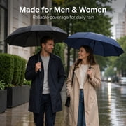 Windproof Travel Umbrella Compact Light Automatic Strong and Portable Wind Resistant, Small Folding Backpack Umbrella for Rain for Men and Women