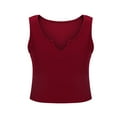 thumbnail image 4 of BLVB Going out Crop Tops for Women Sleeveless V Neck Ribbed Fitted Camisole Tops Cropped Shirt Clothes for Yoga Gym, 4 of 5