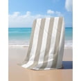 thumbnail image 4 of Beige Stripes Beach Towels Oversized Super Absorbent, Simple Beige White Texture Lightweight Bath Towel Quick Dry Sets For Bathroom/Pool/Rv Camping/Beach Play/Gym Room/Picnic 31"x62", 4 of 8