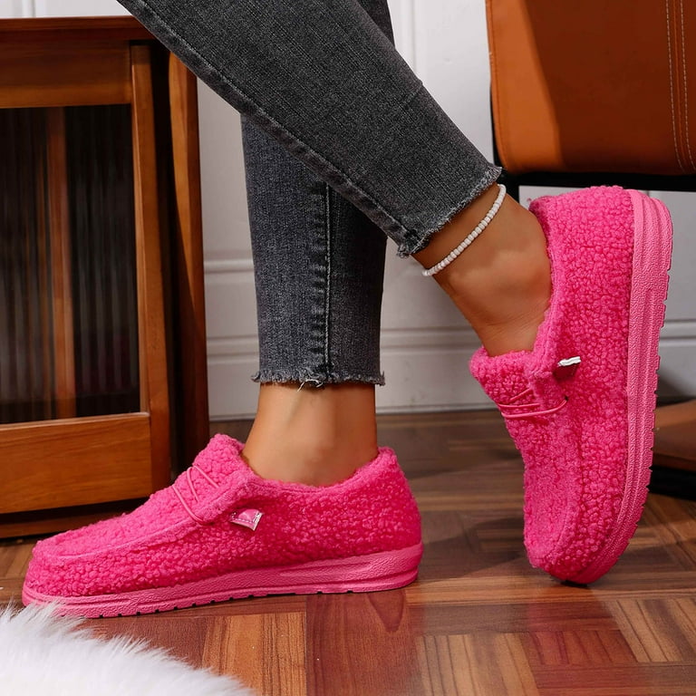 Women's Slip on Loafers Orthopedic Fleece Lined Boat Casual Shoes