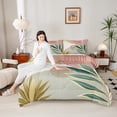 thumbnail image 4 of Manfei Vintage Minimalist Leaves Bedding Comforter Set 2pcs, Retro Mid Century Art Twin Comforter Sets, Geometric Lines Bedding Set, Super Cozy Room Decor, 4 of 8