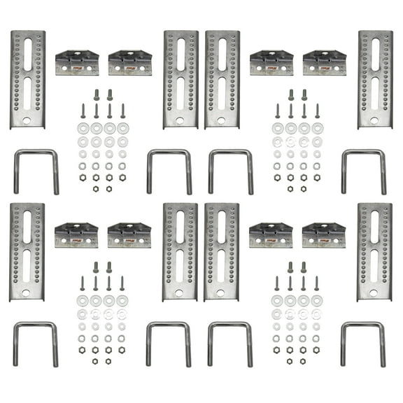 Extreme Max 3006.7018 8" Galvanized Swivel-Top Bunk Bracket with Hardware for 2" x 3" Trailer - 8-Pack