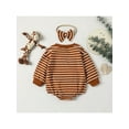 thumbnail image 3 of Bagilaanoe Newborn Baby Boy Girl Rompers Stripes Print Long Sleeve Bodysuit + Headband 3M 6M 9M 12M Infant Casual One Piece Jumpsuit, 3 of 8