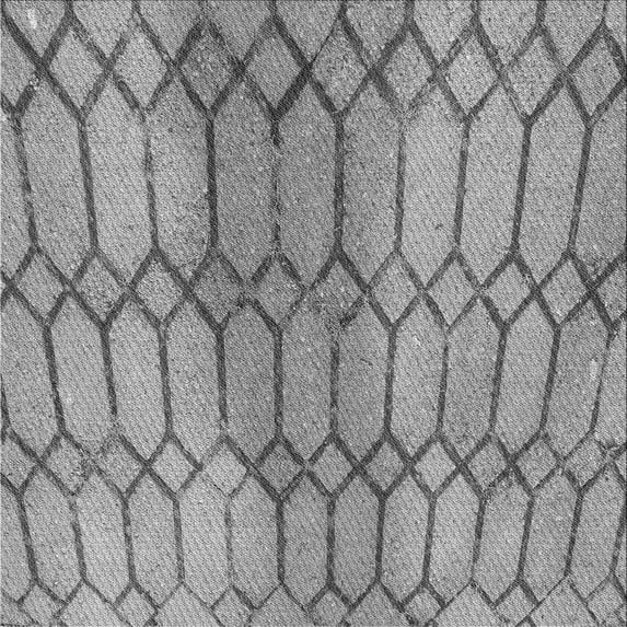 Ahgly Company Indoor Square Patterned Gray Cloud Gray Area Rugs, 7' Square