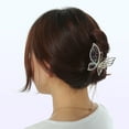 thumbnail image 2 of 2.76 x 1.57 x 2.36 pulgadas, pasadores de mariposa con diamantes de imitación, bonitos pasadores de metal antideslizantes con diamantes de imitación, para niñas y mujeres, color morado, 2 of 7