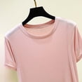 thumbnail image 6 of Hurxie Womens Oversized Tshirts Summer Casual Short Sleeve Crew Neck T Shirt Loose Fit Side Slit Tee Tops Pink,XL, 6 of 8