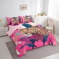 thumbnail image 3 of Homewish Wild Leopard 7-Piece Twin Bedding Sets,Jungle Animal Cheetah Bedding Comforter Set,Pink Brown Sheet Sets For Girls Boys,Breathable Home Decor Reversible, 3 of 8