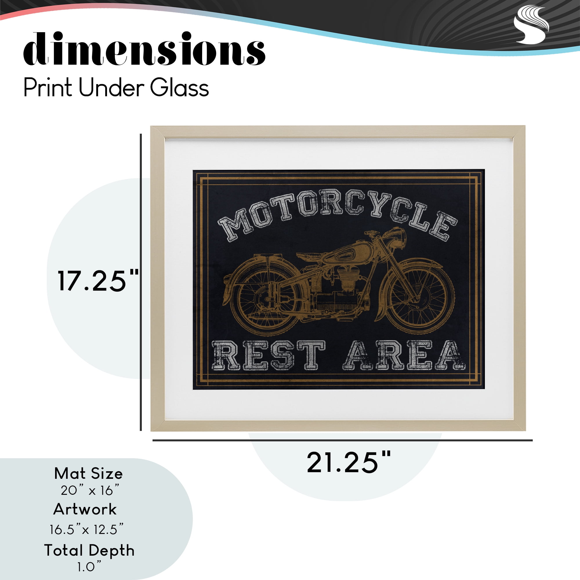 Stupell Industries Motorcycle Rest Area Birch Framed Print Under Glass, design by Marcus Prime