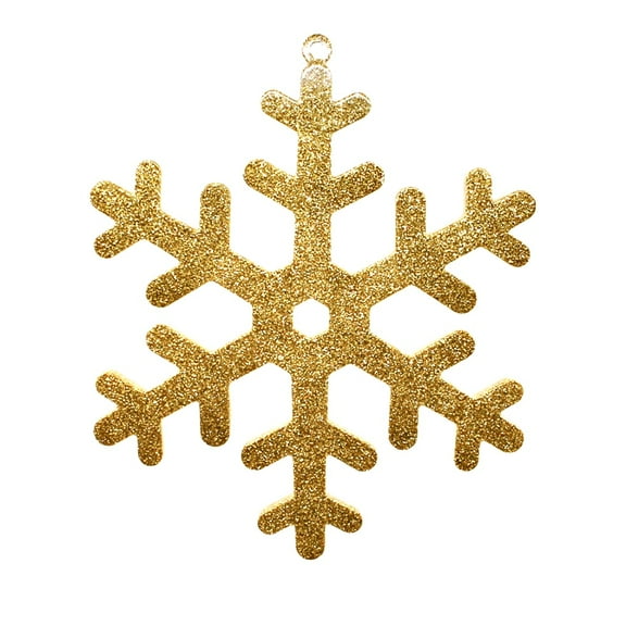 Glitter Snowflake Ornament, Gold, 7-inch
