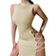 thumbnail image 2 of WILLBEST Vestidos de Lino para Mujer Vestido Sexy de Verano sin Mangas con Cuello Redondo y Abertura Lateral Mediana, 2 of 3