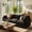 Black-110''3 Seater, variant on Lofka 71" Cloud Couch Loveseat, Cordoruy Fabric Sofa with Pillows, 440lbs Solid Wood Frame, Compact Couches for Small Space Living Room, Easy Assembly, Blue Sofa