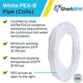 thumbnail image 4 of SharkBite U860W25 PEX Pipe 1/2 Inch, White, Flexible Water Pipe Tubing, Potable Water, Push-to-Connect Plumbing Fittings, 25 Feet Coil of Piping, 4 of 5