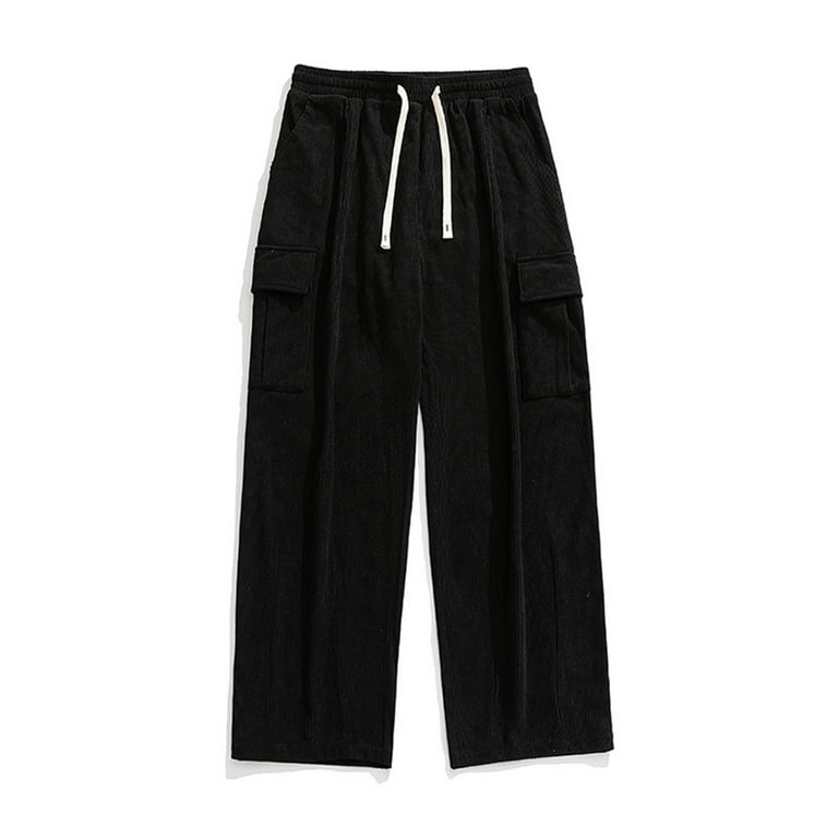 FAIWAD Men's Corduroy Pants Elastic Waist Straight Baggy FAIWAD Men's Corduroy Pants Elastic Waist Straight Baggy