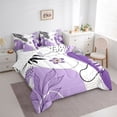 thumbnail image 3 of Homewish Teens Purple Flower Leaves 7-Piece Twin Bedding Sets,Vintage Aesthetic Bedding Comforter Set,Minimalist Mid Century Breathable Sheet Sets,Microfiber Bedroom Decor,Reversible, 3 of 8
