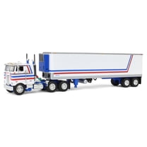 First Gear DCP 1/64 Peterbilt 352 COE with 40ft Vintage Reefer Trailer, USA Bicentennial Patriot 69-1920