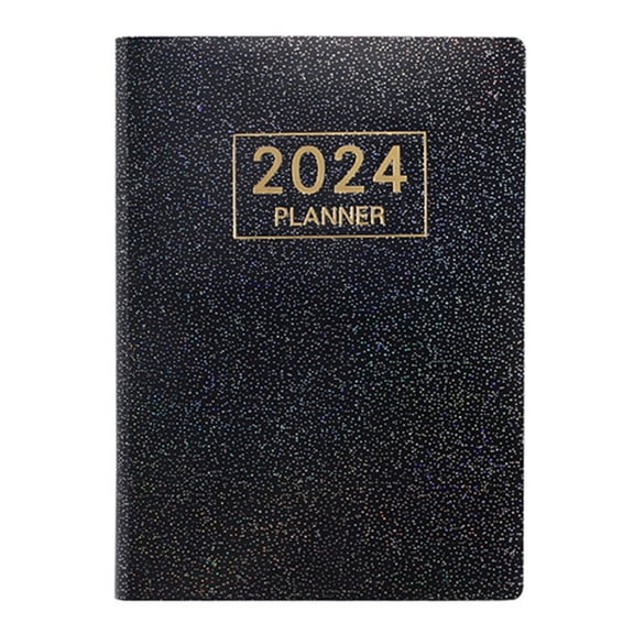 2024 A7 Pocket Leather Calendar Planner With Weekly Monthly Layout For Time Management And Daily Organization - F