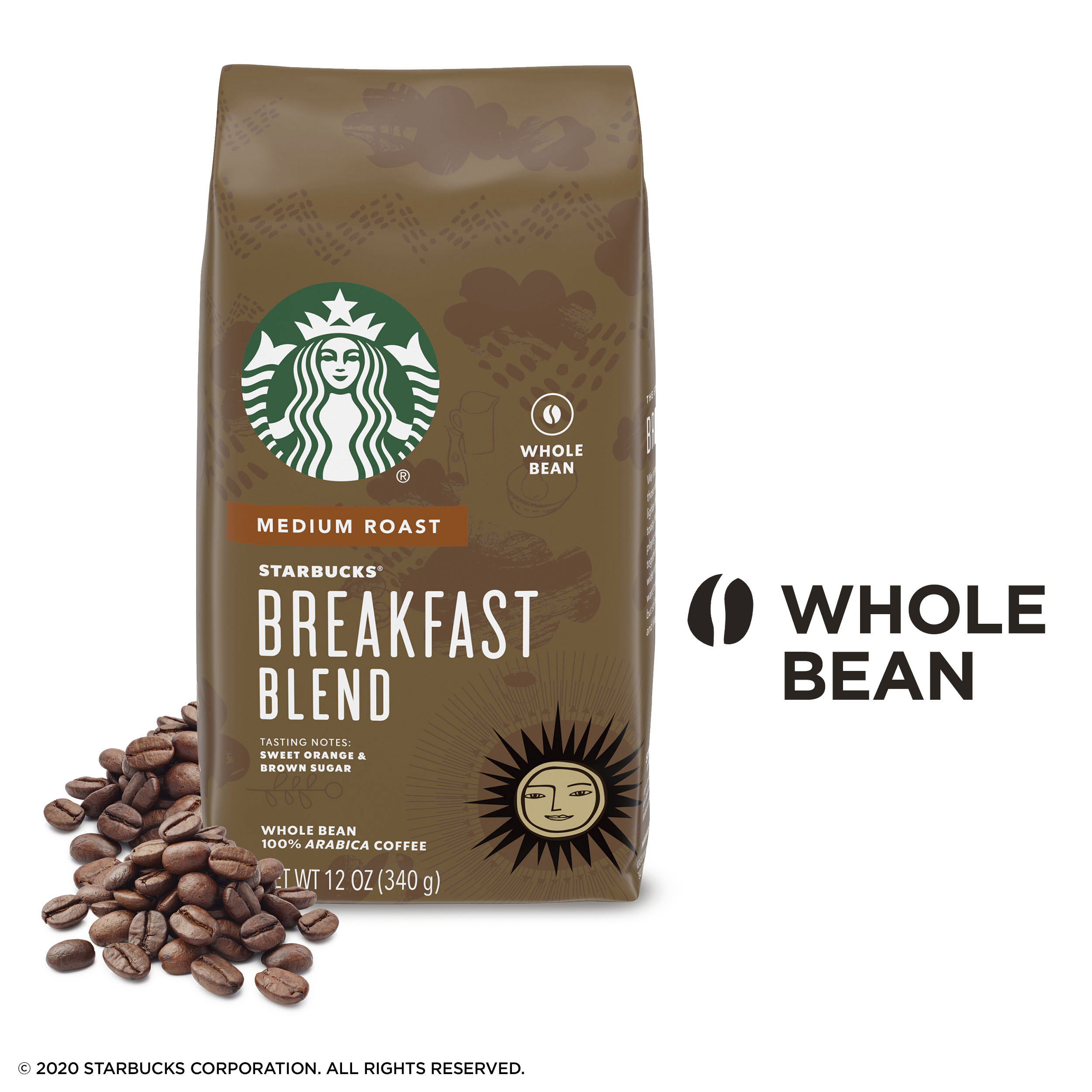 Starbucks Medium Roast Whole Bean Coffee Breakfast Blend 1 Bag 12 Starbucks Medium Roast Whole Bean Coffee Breakfast Blend 1 Bag 12