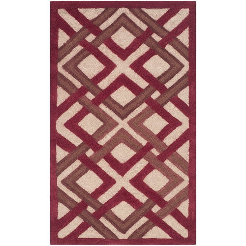 Safavieh Martha Stewart Collection MSR4340A Handmade Wool Area Rug Red Ivory 3' x 5'