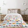 thumbnail image 3 of Ambesonne Construction Quilted Bedspread Set 2 Pcs, Colorful Trucks, Twin Size, Multicolor, 3 of 6