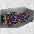 thumbnail image 6 of Floral Soft Flannel Fleece Blanket, Colorful Flowers Designed in Childish Art Pattern on Dark Lavender Background, Cozy Plush for Indoor and Outdoor Use, 60" x 80", Indigo Multicolor, by Ambesonne, 6 of 6