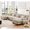 Light Coffee, variant on Gewnee White Chenille Cloud Couch 2 Seater Sofa for Living Room, Chenille 2 - Seat sofa with 2 Lumbar Pillows and 2 Throw Pillows,