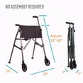 thumbnail image 2 of Andador Stander Wonder Walker Plus, ligero y plegable con ruedas para adultos y personas mayores. Andador plegable EZ Fold-N-Go con ruedas, deslizadores y bolsa. Andador compacto estándar. Blanco inte, 2 of 5