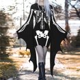 thumbnail image 1 of Womens Halloween Costumes 2024 Cosplay Gothic Dresses Women's Fashion Gothic Punk Print Wide Sleeve Strappy Dress, 1 of 5
