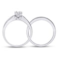 thumbnail image 4 of Solid 10K White Gold Real Natural Diamond Bridal Matching Engagement Ring Wedding Band Set 1/2 Carat - Size - 5.5 ( .45 Cttw ), 4 of 5