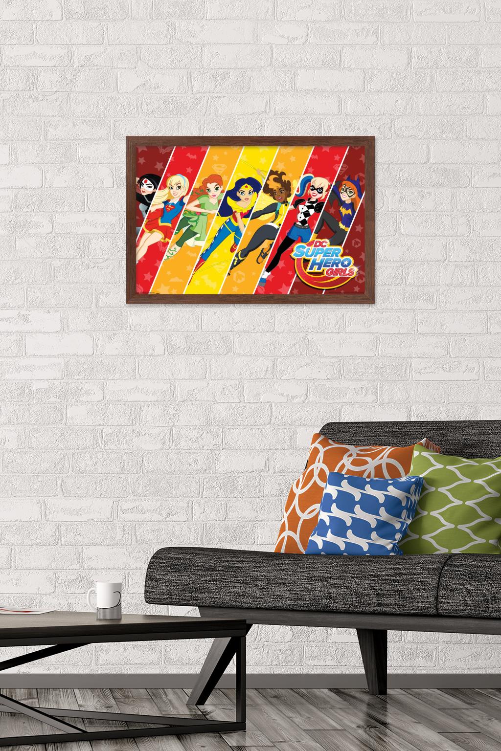 DC Comics TV - DC Superhero Girls - League Wall Poster, 14.725" x 22.375", Framed