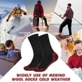 thumbnail image 4 of 4 Pairs Mens Merino Wool Socks, Breathable Hiking Outdoor Warm Winter Socks for Men Cold Weather Mottled Black+Grey (4 pairs), 4 of 7