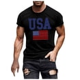thumbnail image 4 of BOOMNY Mens Independence Day Tshirts Short Sleeve Patriotic July 4th Usa Flag Star Striped Printed T Shirts For Men 4th Of July Soft Summer Tee Shirts Comfy Dailywear, 4 of 4