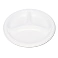 thumbnail image 1 of Plastic Dinnerware, Compartment Plates, 9" Dia, White, 125/pack | Bundle of 2 Packs, 1 of 5