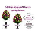 thumbnail image 5 of Sympathy Silks Artificial Cemetery Flowers - Plum Mum and Cream Rose Bouquet, 5 of 6