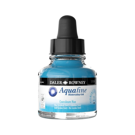 Daler-Rowney Aquafine Watercolor Ink, 29.5ml, Coeruleum Hue