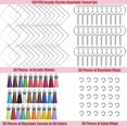 thumbnail image 1 of 120 Pcs Porte-Clés Carrés en Acrylique avec Pompons Incluant des Pompons en Acrylique Argent, 1 of 5