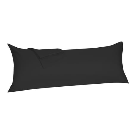 Zippered Body Pillow Case Cover Soft Microfiber Long Pillowcases Black ...