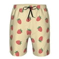 thumbnail image 4 of Wukai Strawberries Print Beach Trunks with Compression Liner Swimsuit Quick Dry Beach Sports Shorts with Pocket-Medium, 4 of 8