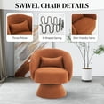 thumbnail image 7 of Wiilayok Swivel Accent Chair Set of 2,Comfy Teddy Upholstered 360° Barrel Chair,Modern Swivel Lounge Sofa Armchair for Living Room,Reading Bedroom,Office,Caramel, 7 of 7