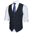 thumbnail image 5 of HISDERN Mens Suit Vest Slim Fit Formal Waistcoat Classic V-Neck Dress Vest for Weddings & Business, 5 of 8