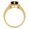 thumbnail image 4 of 2.36 ct Pear Cut Natural Onyx with Simulated Diamond Halo Accents 18K Yellow Gold Womens Engagement Ring, 4 of 5
