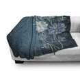 thumbnail image 3 of Art Soft Flannel Fleece Throw Blanket, Hand Drawn Cherry Blossoms Fantasy Bridal Garden Anniversary Theme, Cozy Plush for Indoor and Outdoor Use, 60" x 80", Petrol Blue Lavender, by Ambesonne, 3 of 6
