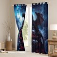 thumbnail image 3 of Manfei 3D Western Dragon Blackout Curtains Set of 2 (52x84 Each), Romantic Rose Flower Window Curtains, Gothic Skeleton Skull Curtains and Drapes, Living Room Curtains Decor, 3 of 6