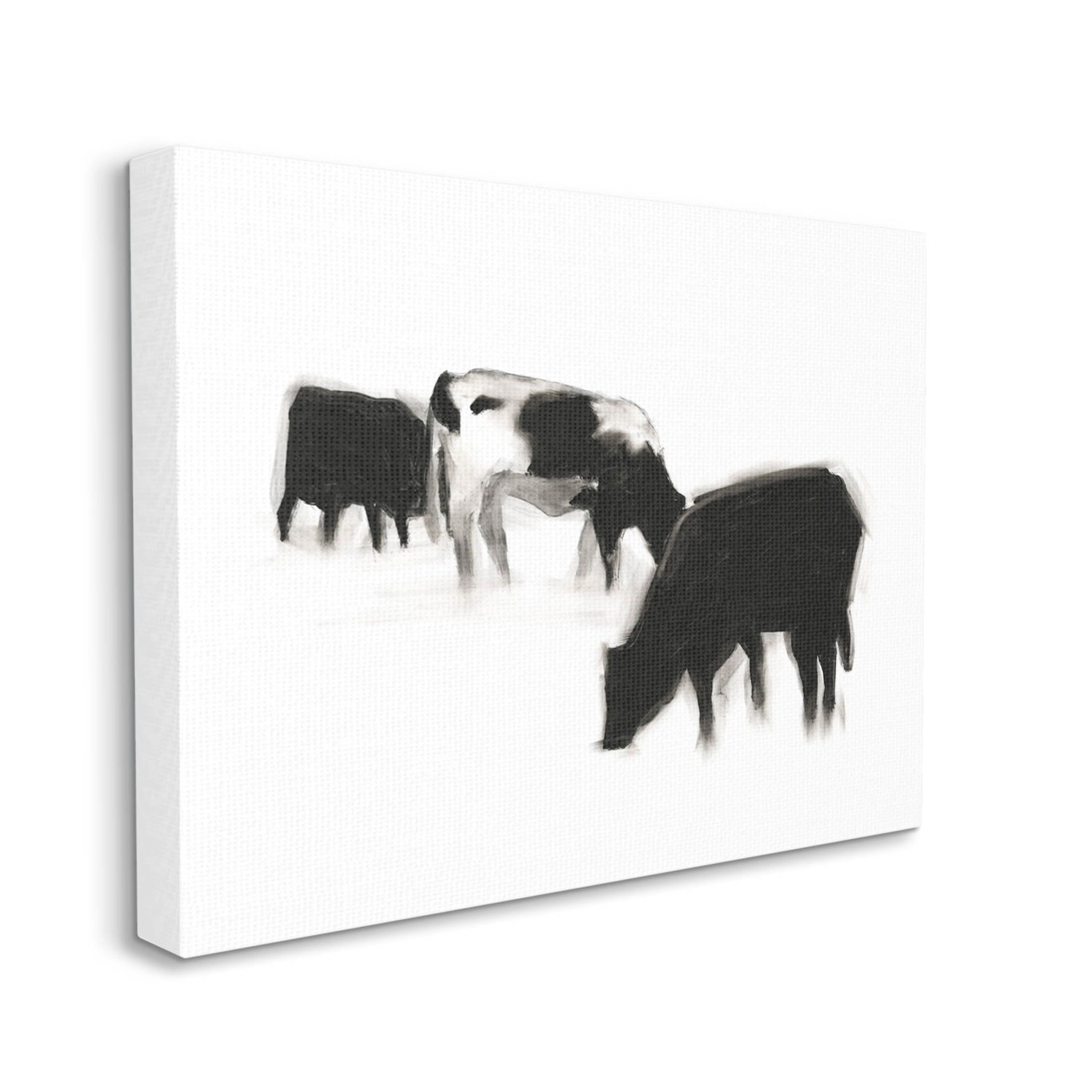 Stupell Industries Modern Farm Cow Silhouettes Graphic Art Gallery Wrapped Canvas Print Wall Art, Design by Ethan Harper