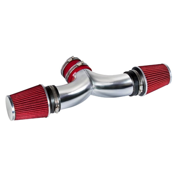 Rtunes Racing Short Ram Air Intake Kit Filter Combo Compatible For 00-02 Dakota / 99-04 Grand Cherokee 3.7L 4.7L with DUAL(2) Filters (Red)