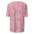 thumbnail image 4 of Summer Tshirts for Women Half Sleeve Floral Graphic Printed Tunic Tops Loose Fit Crew Neck Pleated Base Casual Tees (2XL, Pink), 4 of 7