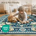 thumbnail image 4 of ODIKA 4'x6' Washable Area Rug Pet Friendly, Non-Shedding Entryway Vintage Motif Distressed Door Geometric for Bedroom, Reading Nook, 4 of 7