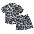 thumbnail image 2 of joogoo Boy Shorts Set Grey Leopard Print 2 Piece Short Sleeve Button Down Hawaiian Shirt Shorts 7-8Y, 2 of 8