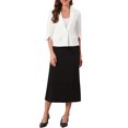 thumbnail image 2 of INSPIRE CHIC Cropped Blazers for Women 3/4 Sleeve Lapel Collar One Button Suit Jacket Blazer Business Casual XS White, 2 of 6