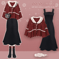 thumbnail image 1 of Winter Red Sweater Set For Women Tank Dress 2-piece Set Christmas Style Elegant, 1 of 5