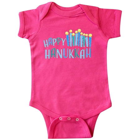 

Inktastic Happy Hanukkah with candles Gift Baby Boy or Baby Girl Bodysuit